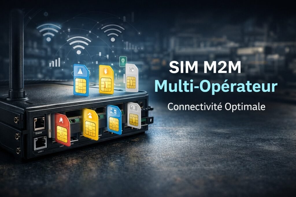 Routeur industriel équipé de cartes SIM M2M multi-opérateurs assurant une connectivité IoT fiable et continue